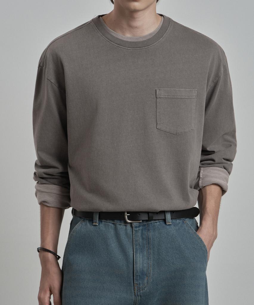 WORK ON BODY OFF Terre Semi-Overfit Pigment T-Shirt [Gray]