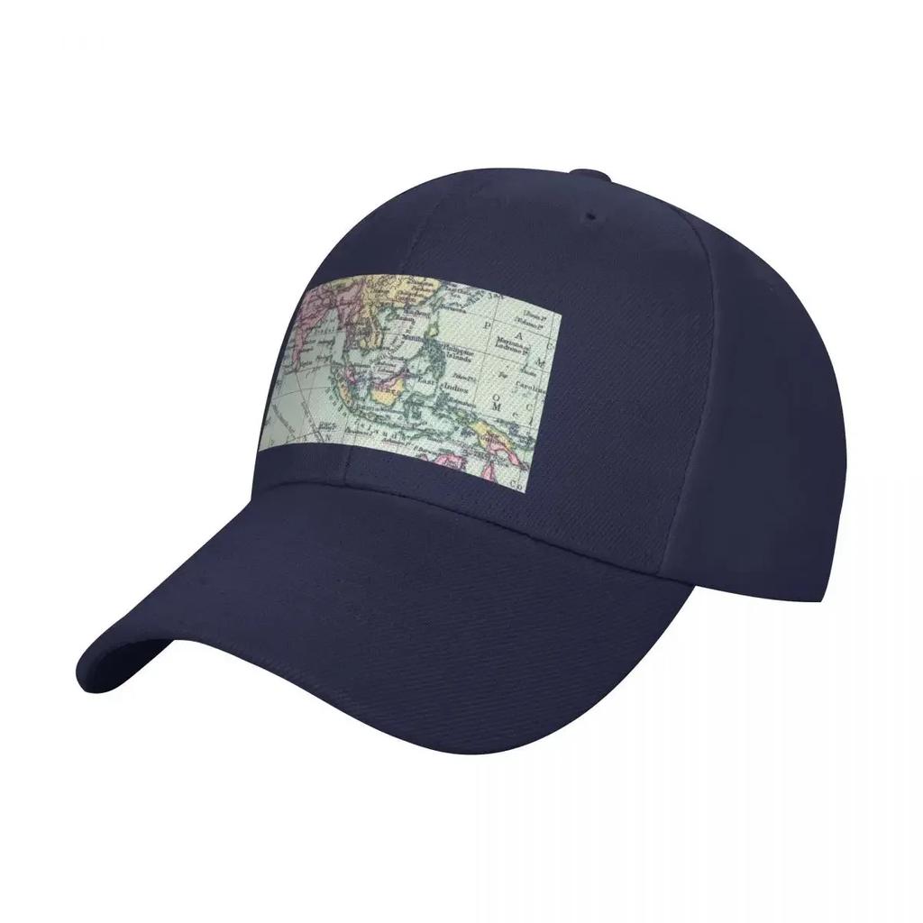 Southeast Asia Vintage Map Baseball Cap Mountaineering Hat black Womens Unisexs