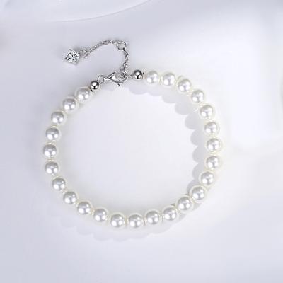 Neue S925 Sterling Silber Glas Perlen Halskette + Armband Set für Frauen High-end-Temperament Moissanit Perle Halskette