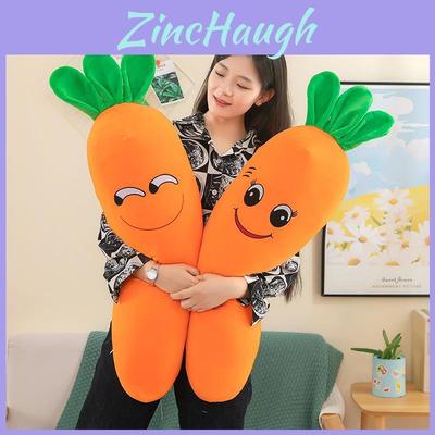 Charming Carrot Plush Pillow Snuggly Cuddle Doll Adorable Soft Bed Plushie