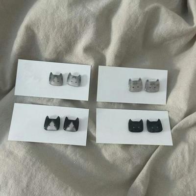1 Pair Stud Earrings No Burrs Lightweight Kitten Design Ear Studs Allergy-free Invisible Non-irritating Earrings Jewelry Gift