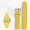 Cinturino Avanzato in Gomma per Orologi Rolex Omega X Swatch Joint MoonSwatch Constellation Sports Cinturino da 20mm Banda con Estremità Curva
