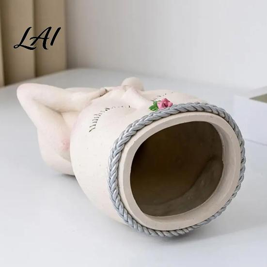 Artistic Sculpture Flower Pot Face Planter Pot Cute Resin Head Vase for Succulents Flowers Decorative Pots Unique Indoor Bedroom Desk Shelf