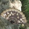 Pocket Fan Handheld Vintage Style Bright Color Exquisite Pattern Fine Workmanship Ultralight Collapsible Cloth Retro Chinese Folding Photography Prop
