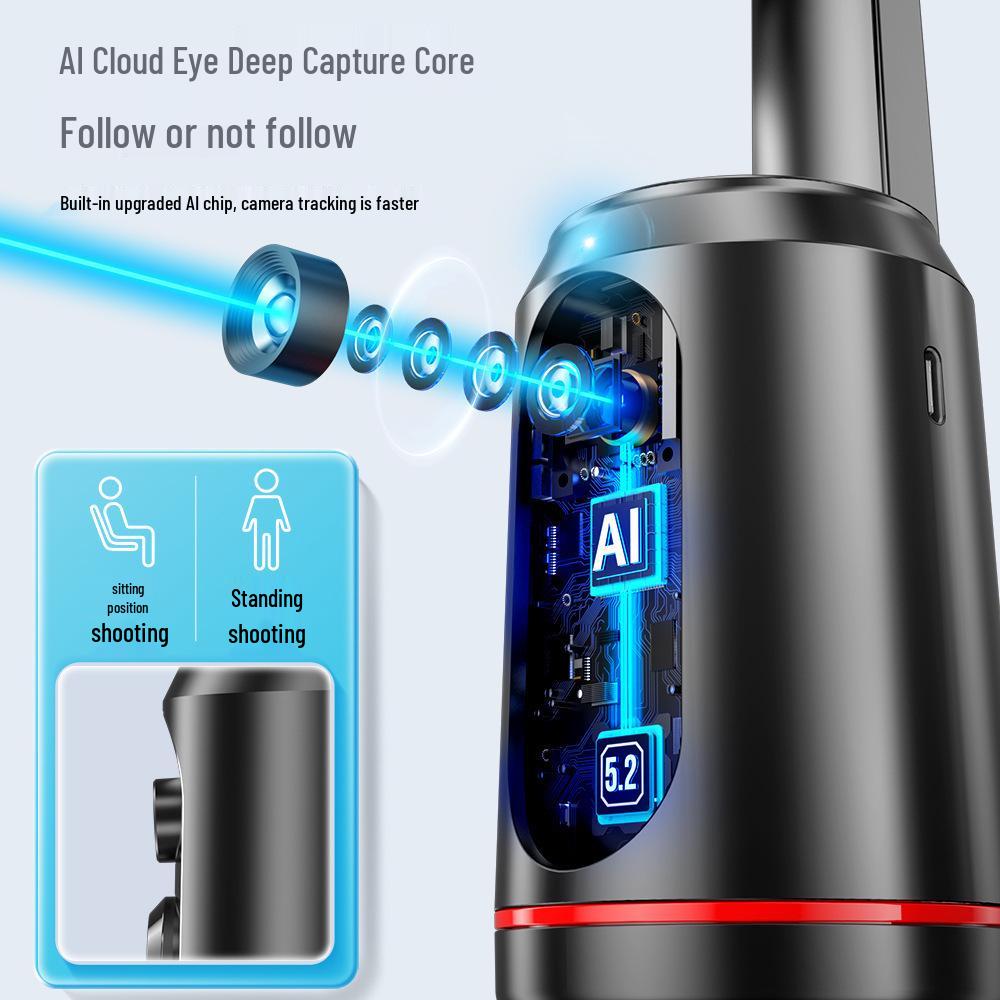 Q02 Smart AI Gimbal: 360° Face Tracking & Rotation for Live Streaming