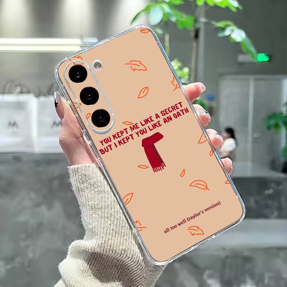 All Too W-Well Lyrics Phone Case For Samsung Galaxy A91,80,73,72 ,71,53,52,32 ,31,22,21s,20,Transparent Case Samsung a40