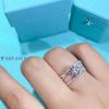 New Fashion Trendy Womens Imitation Moissanite Three Lives Three Generations Cross Three Layer Open Ring