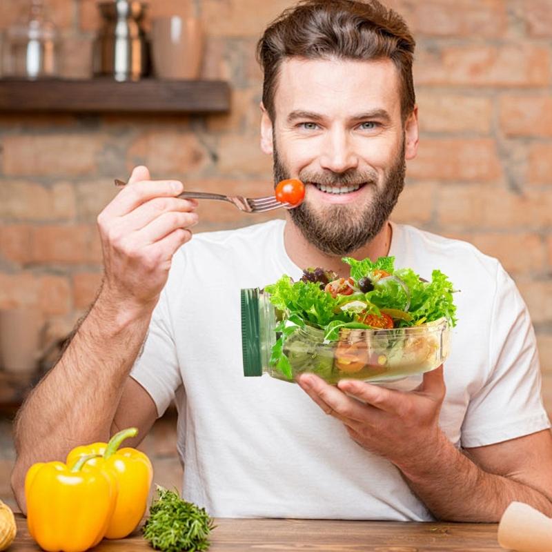 Mahlzeiten Vorbereitungsbehälter mit eingebauter Salatschüssel, auslaufsicheren Fächern, Lunch-Organizern für Büro, Schule, Picknicks