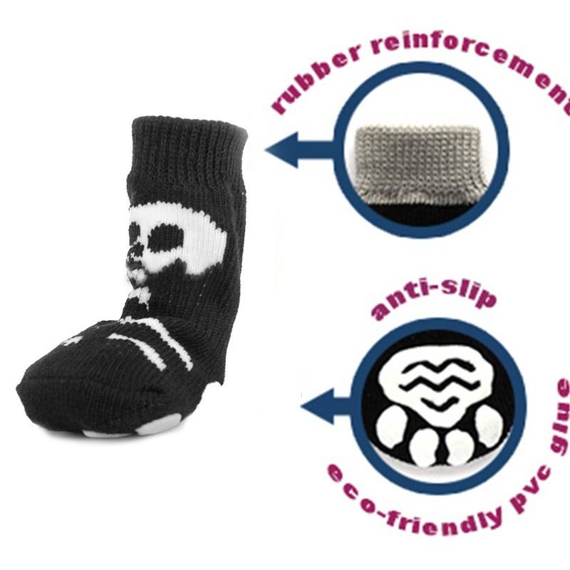 Anti-Slip Dog Shoes Pet Knitted Socks Cotton Small Medium Pets Booties No-Slip Paw Sole Dog Cat Pupp