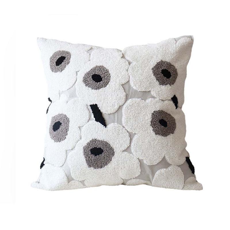 Gray Pillow Tufted Tassel Pillow Moroccan Sofa Cushion Ethnic Retro Style Model Room Decorative Cushion