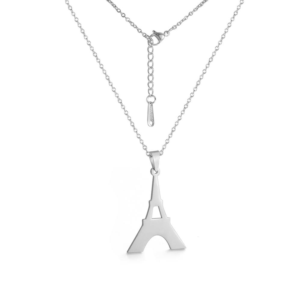 Cazador New France Paris Eiffel Tower Gold Color Pendant Necklaces for Women Stainless Steel Chain on the Neck Jewelry Wholesale