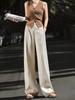 Women's Tencel Linen High Waist Wide Leg Pants - Summer 2026, Old Money Style, Relaxed Casual Loose Fit