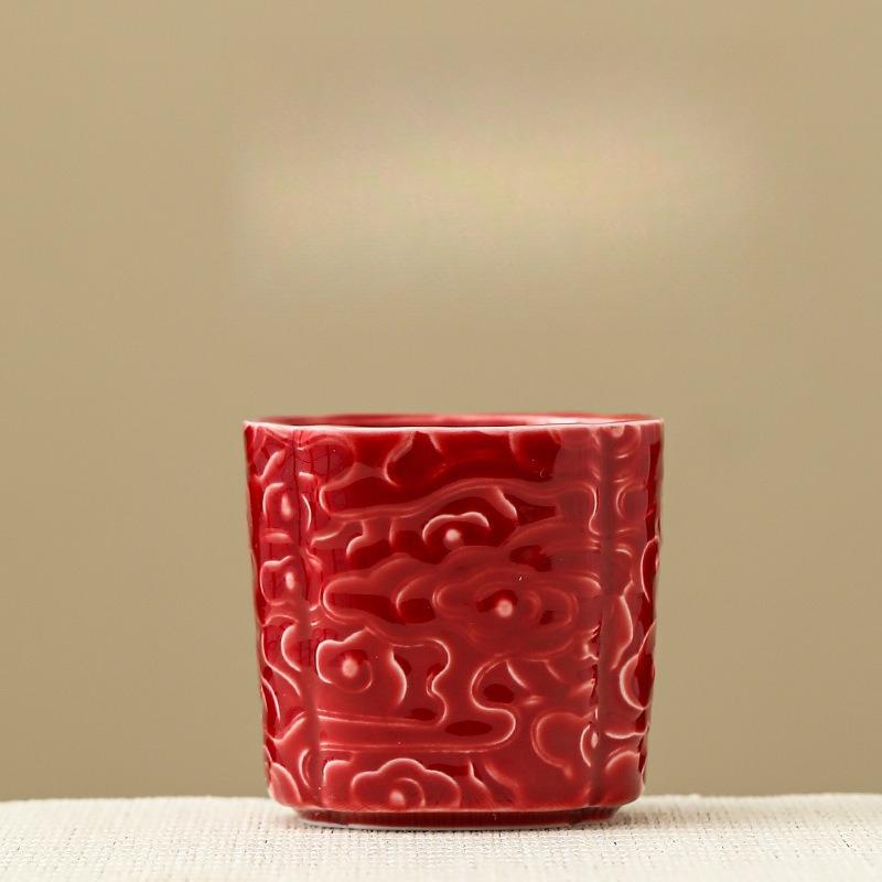 

Китайский керамический набор для чая на одну чашку, чайная чашка, чашка для чая, мастер-чашка, свадебная красная чашка для чая для молодоженов, чашка для помолвки 200ml