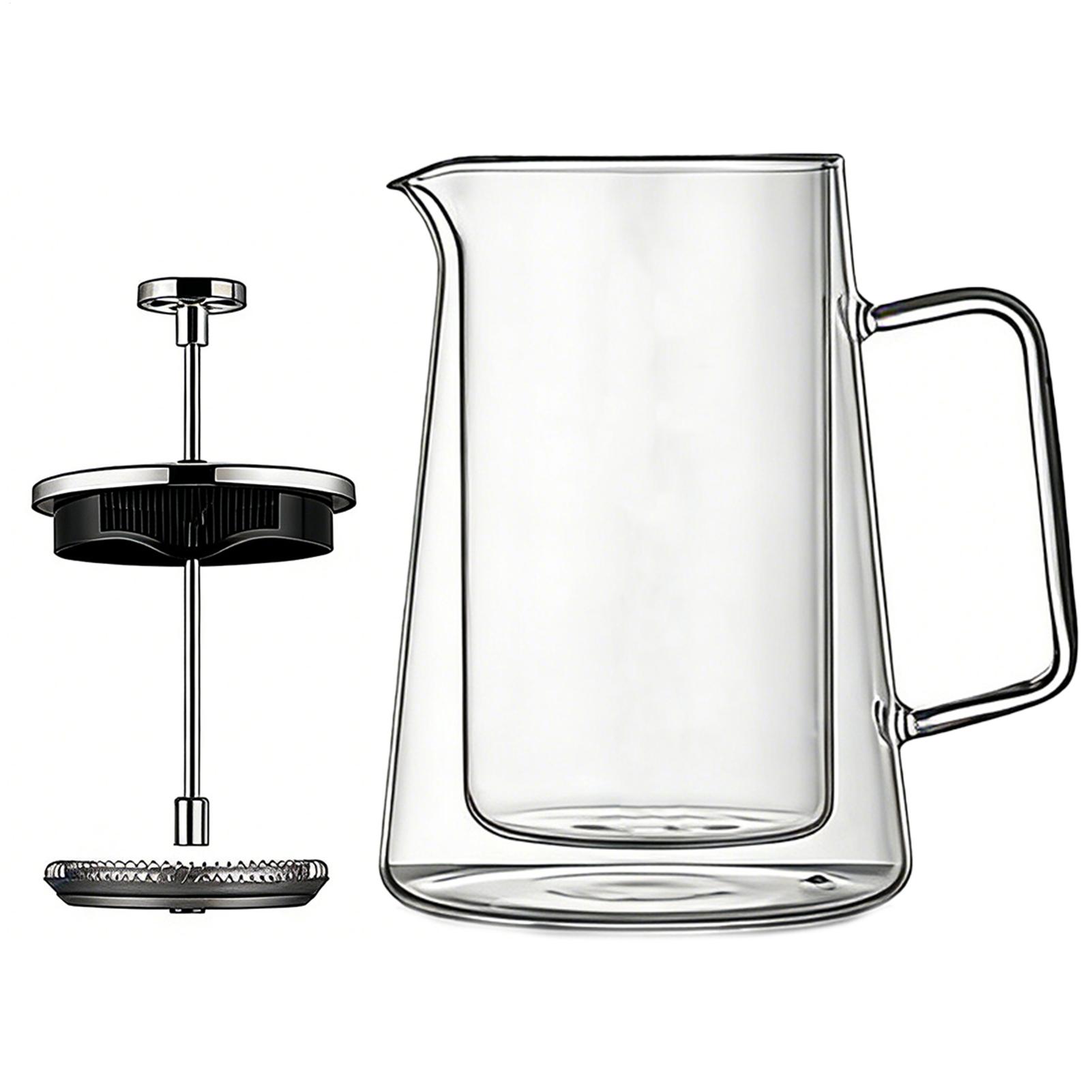 1000 мл Стеклянный французский кофейник с подогревом, термостойкий, с двойным фильтром, бытовая фильтр-кофеварка CN