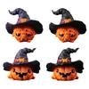 Resins Witch Hat Pumpkin Miniature Figurine Halloween Home Office Tabletop Decors Festives Shelf Display Ornament Gift