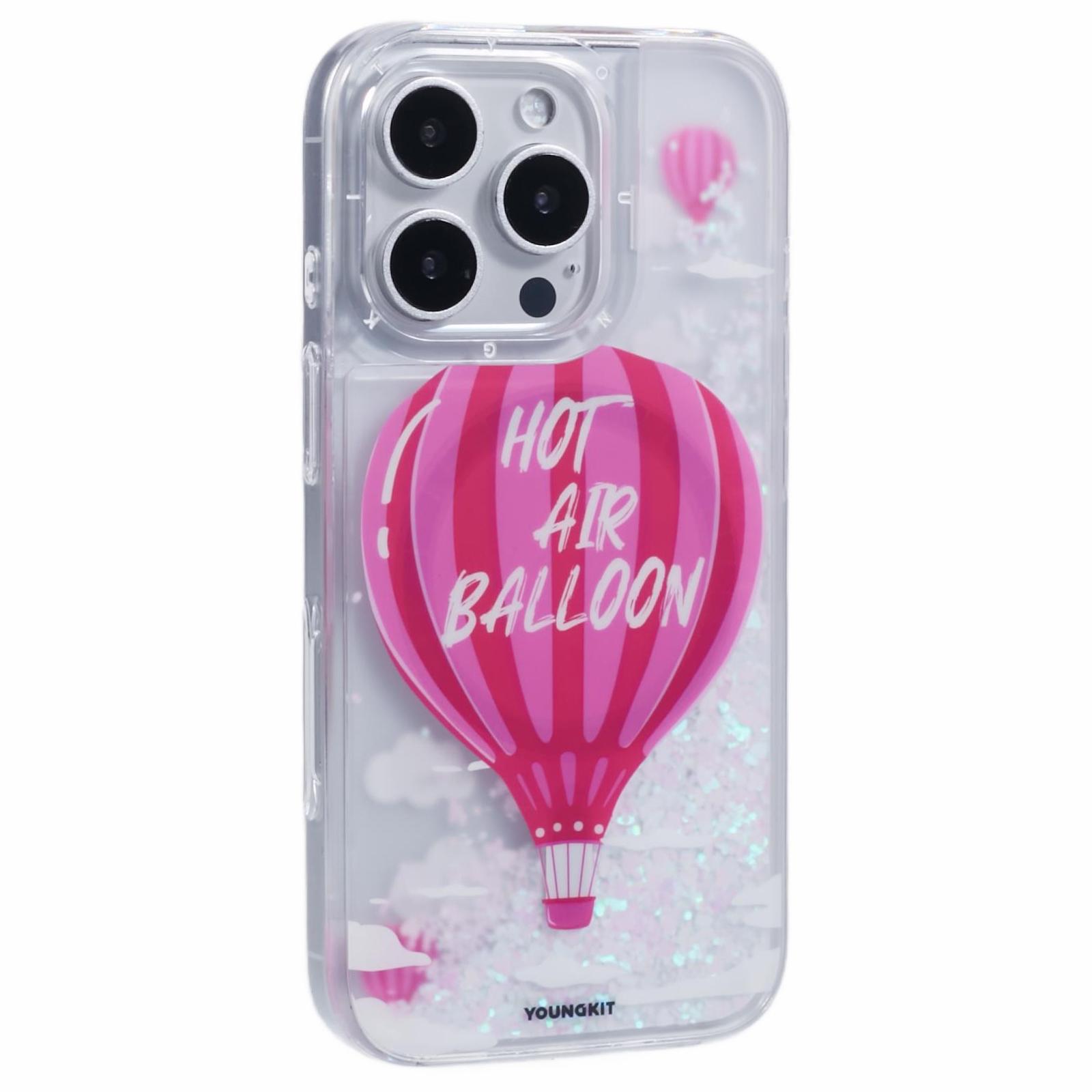 

YOUNGKIT For iPhone 16 Pro Case Compatible with MagSafe Waterfall Quicksand PC+TPU Phone Cover Big Hot Air Balloon