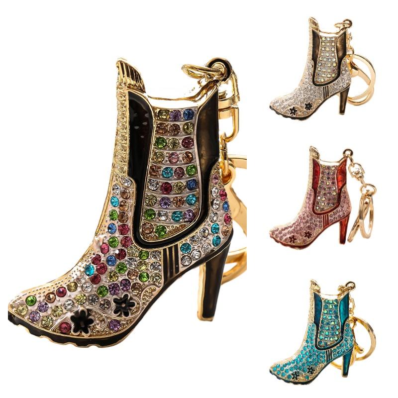 Fashionable And Cute Shoe Pendant Keychain With Rhinestones Ideal Gift For Both Men And Women