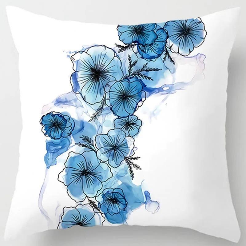 Blue Abstract Painting Pillowcase Office Living Room Home Pillowcase Car Ornaments