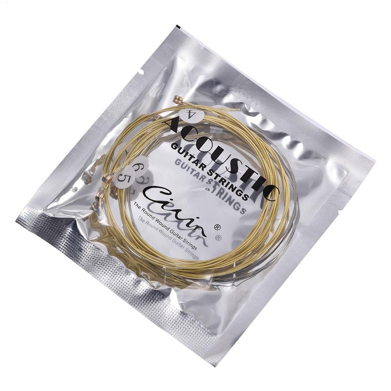 6pcs/set Universal Acoustic Guitar String Brass Hexagonal Steel Core Strings For Musical Instruments Guitars Strings Guitar Part