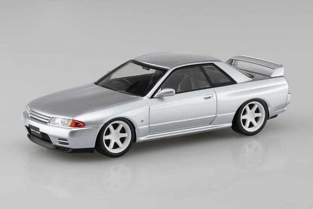 Aoshima Bunka Kyozai Rakupura Snap Kit Nissan R32 Skyline Custom Wheels Scale Plastic Model Kit Co., Ltd. (AOSHIMA) No. 14CU-SS GT-R (Spark Silver)