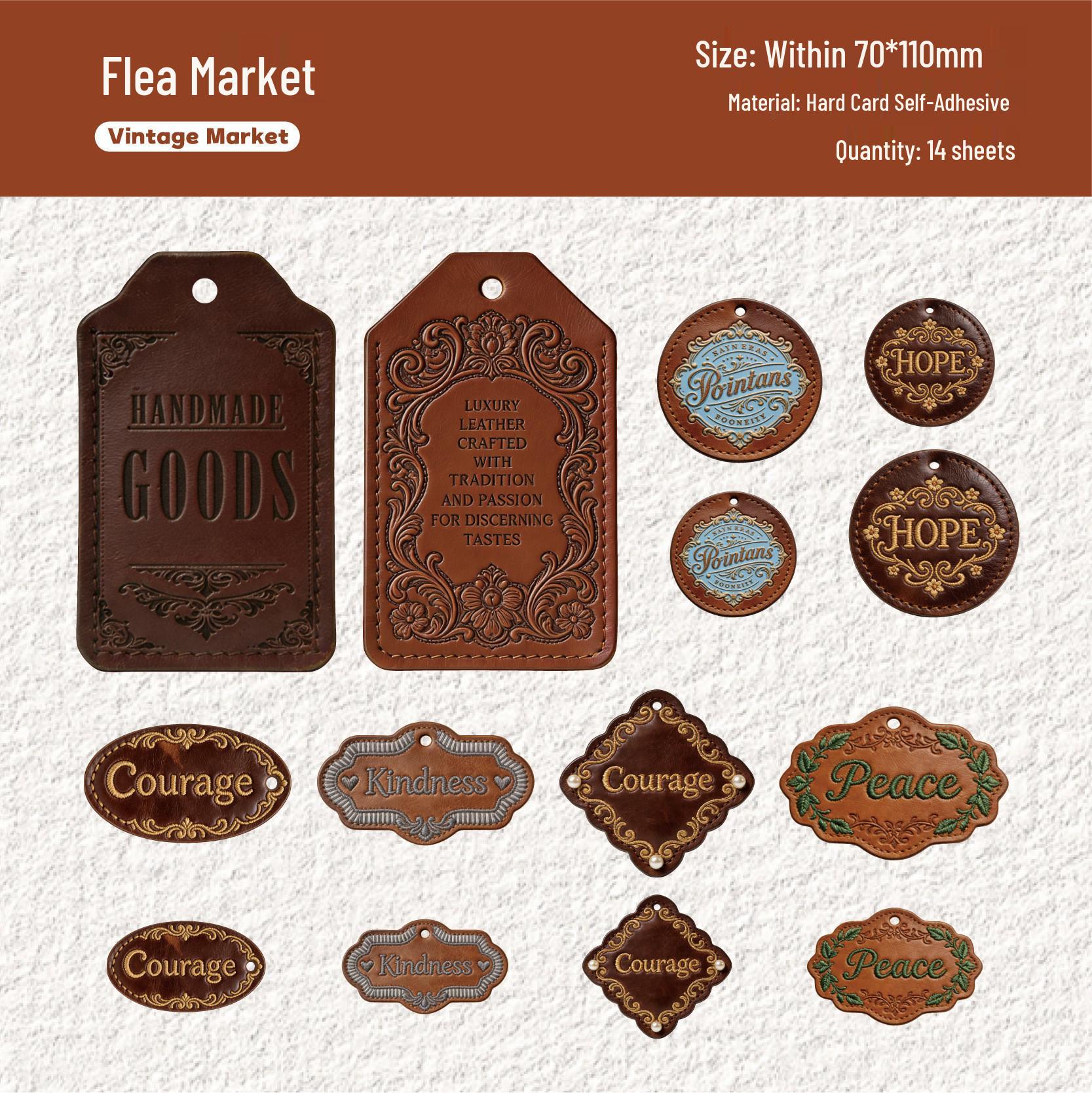 Retro Story Kraft Paper Sticker Pack: 14 Vintage Labels