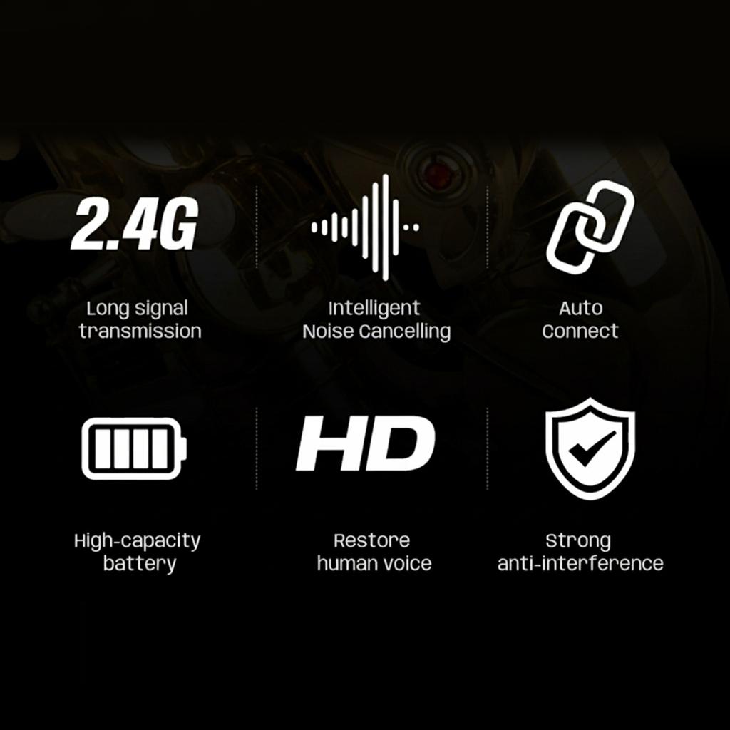 2.4GHz Wireless Sound Pickup Clip-on Instrument Microphone Clip Instrument Mic for Saxofone Professional Stage Performance