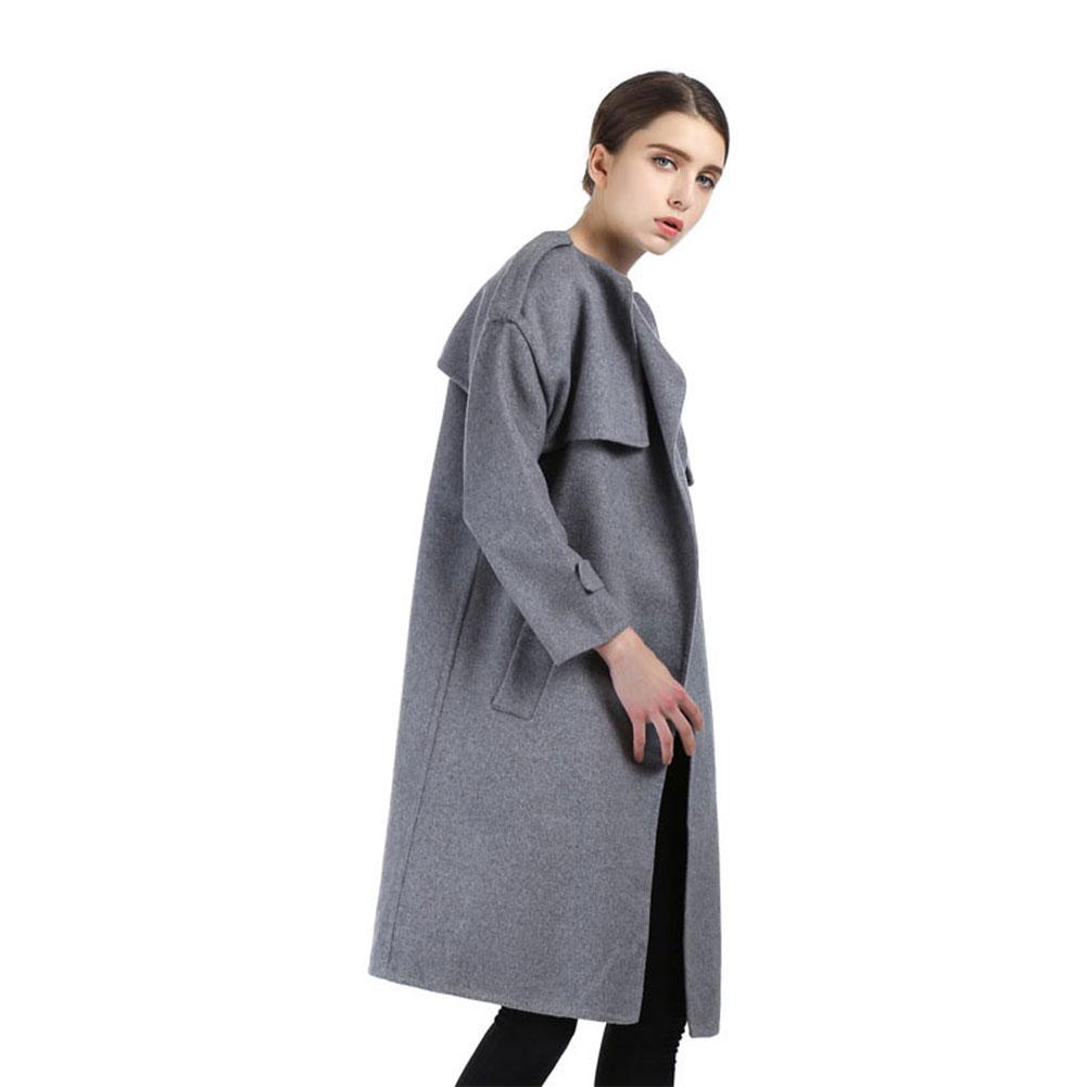 Ručně vyrobený dlouhý zimní kašmírový kabát Dámská vlněná bunda svrchní oblečení Trench Overcoat