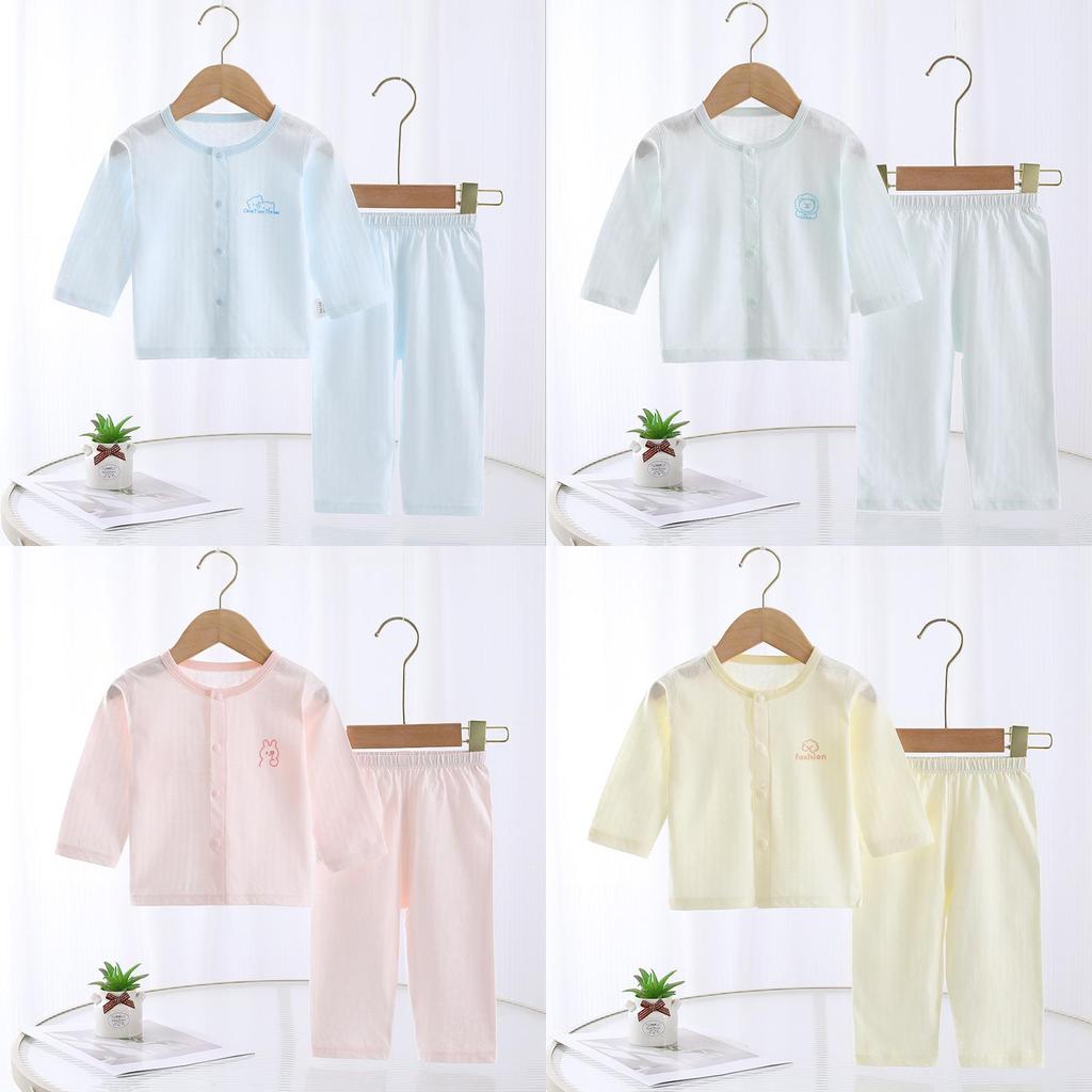 Baby Summer Cotton Pajamas Set With Antibacterial Fabric For Newborns