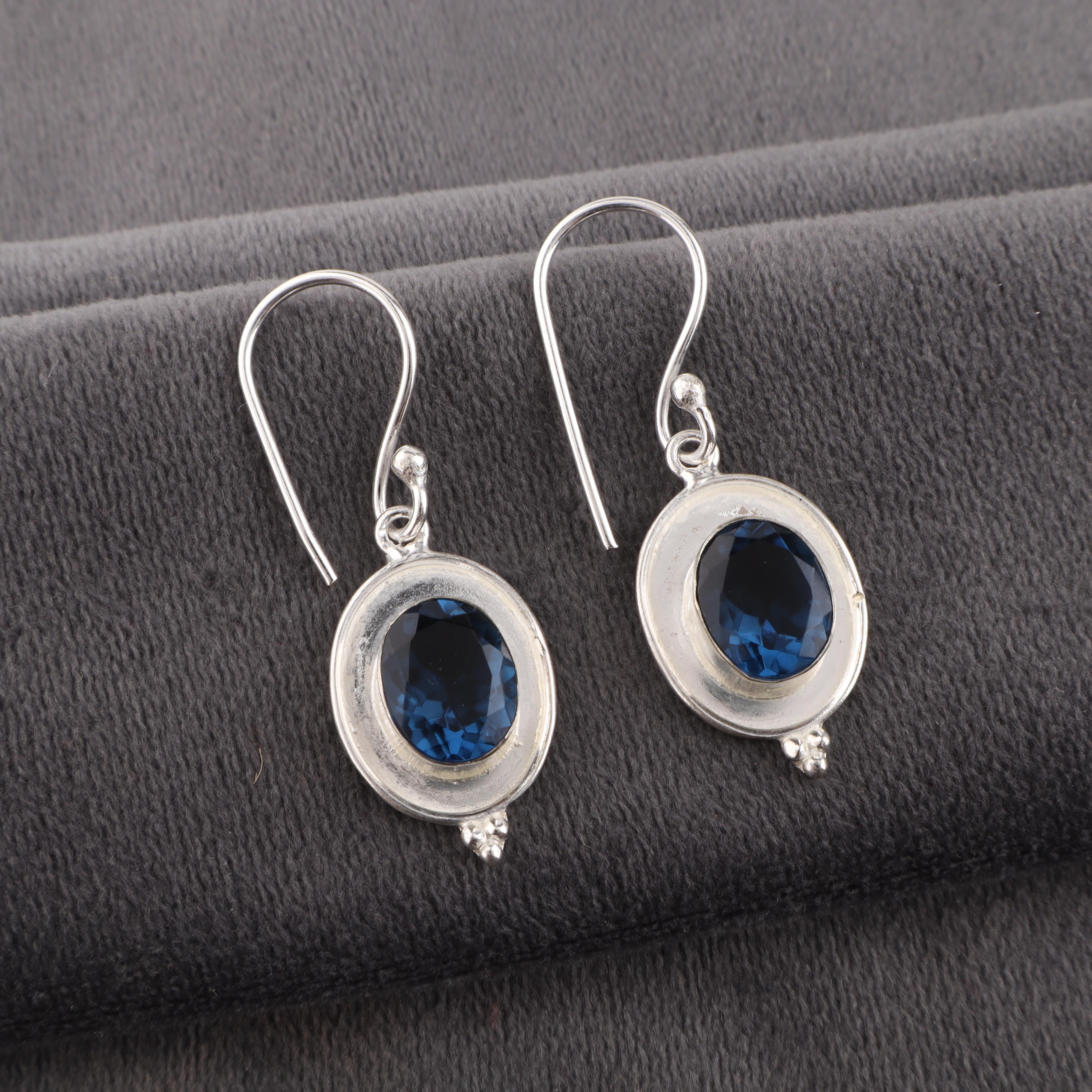 

Украшения с лондонским голубым топазом, кулон из 925 пробы стерлингового серебра, кулон с драгоценным камнем ручной работы на День памяти 1.50 Inches синий