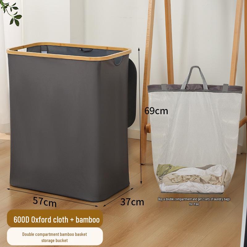 Elegant Foldable Laundry Hamper - Spacious Bathroom Storage Basket