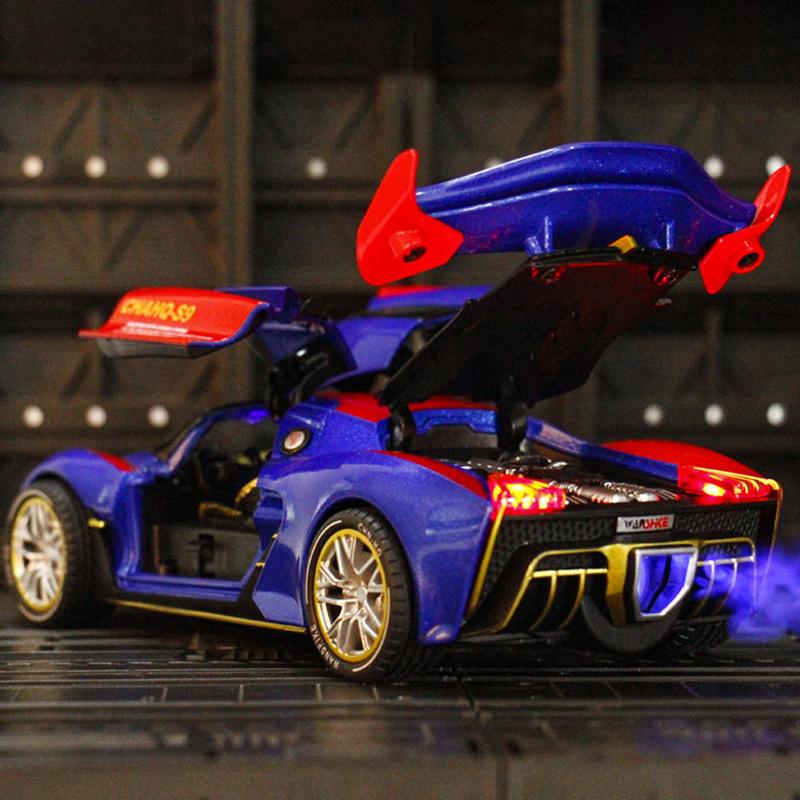 Hongqi S9-Druckgussauto-Modellspielzeug im Maßstab 1:24, zurückziehbares Spielzeugfahrzeug mit Sound, Licht und Spray für Kinder, Kleinkinder, Jungen und Mädchen, Geschenkkollektion