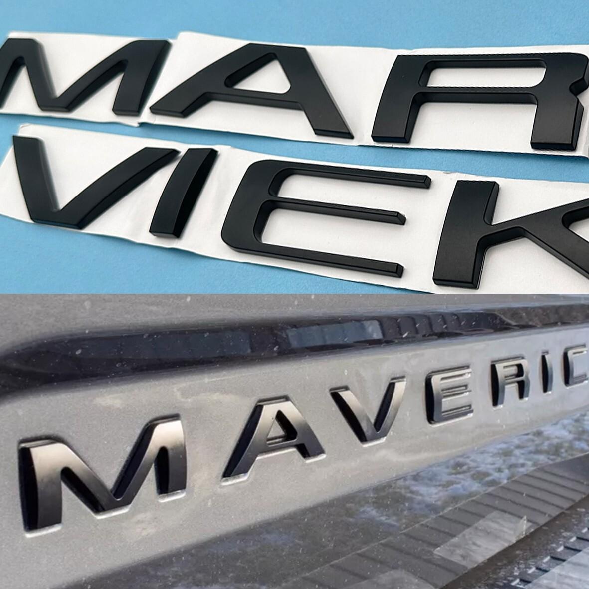 3D Rear Tailgate ert Letters Emblems Fits For -2024 Maverick Matte Black