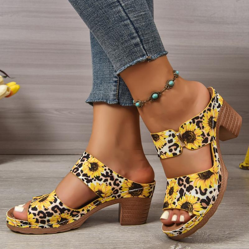 New Style Shoes, Wedge Heels, Fish-mouth Slippers, Women's Thick-soled, Chunky Heels, Beach Cool