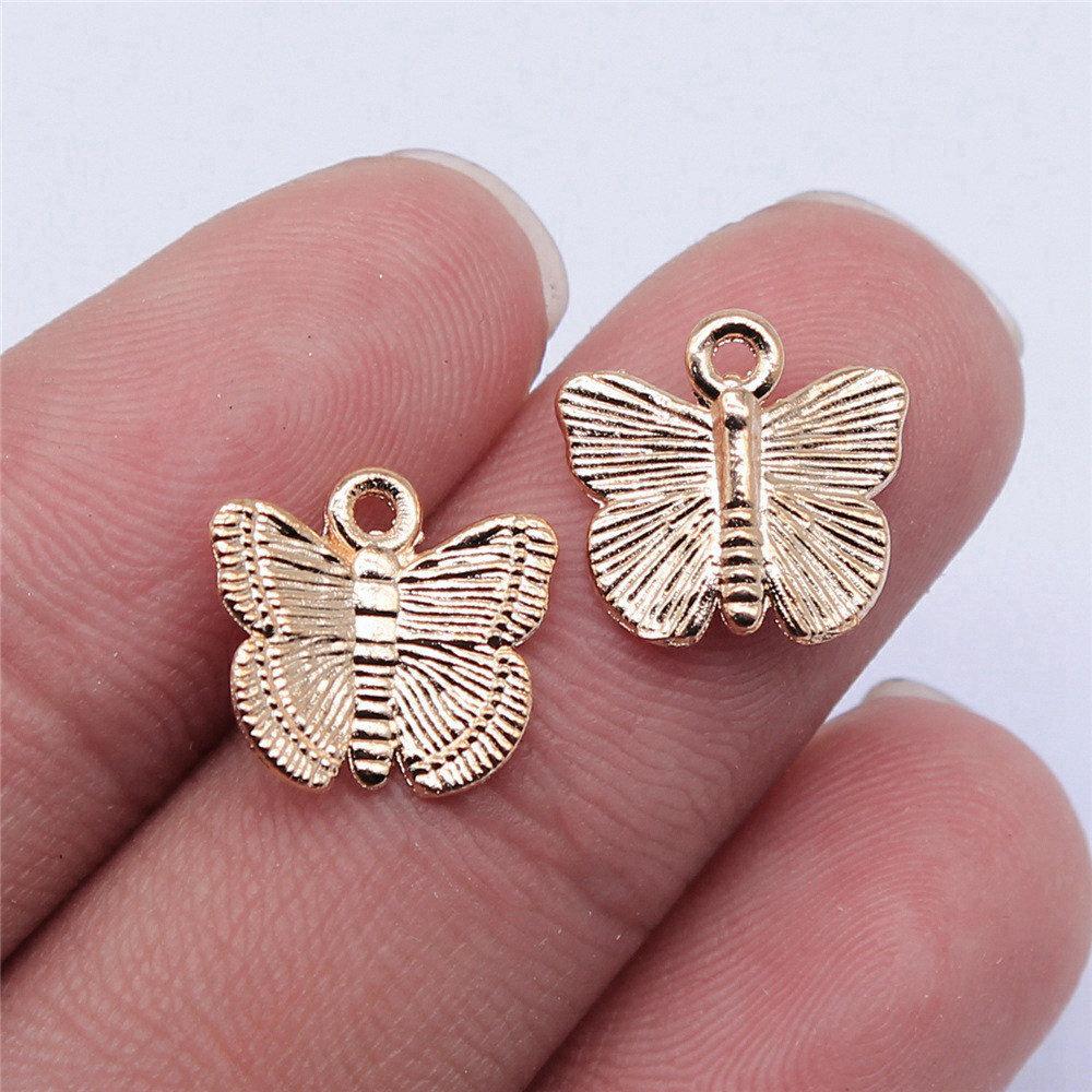 Charms Small Butterfly Pendants Wedding Jewelry Findings ZC114