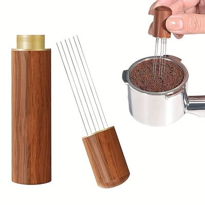 6-Pin Natural Wood Coffee Tool: Perfect for Home, Cafe, Restaurant & Office Espresso Distribution!