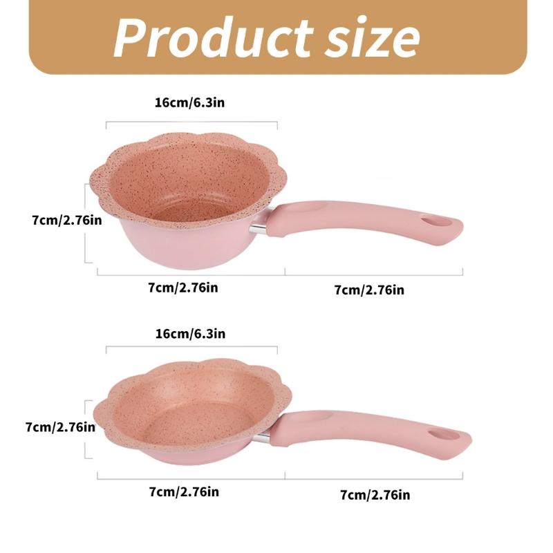 Nonstick Frying Pans Pots for Milk Boiling and Soup Making Convenient Cookware with Glass Cover Lid Food Cooking Tool