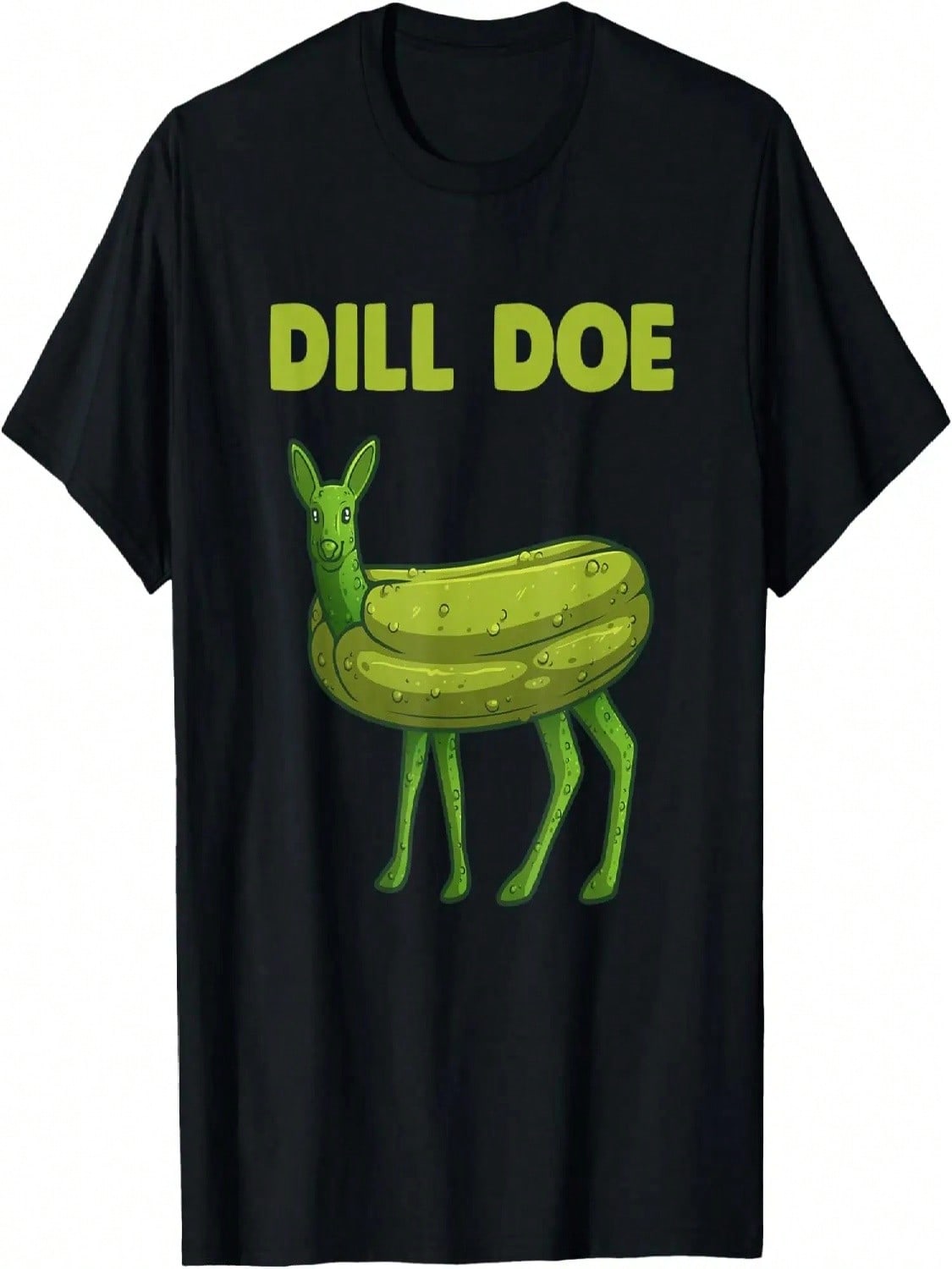 Funny Pickle Art Men Women Doe Deer Green Pickle T-Shirt S разноцветный