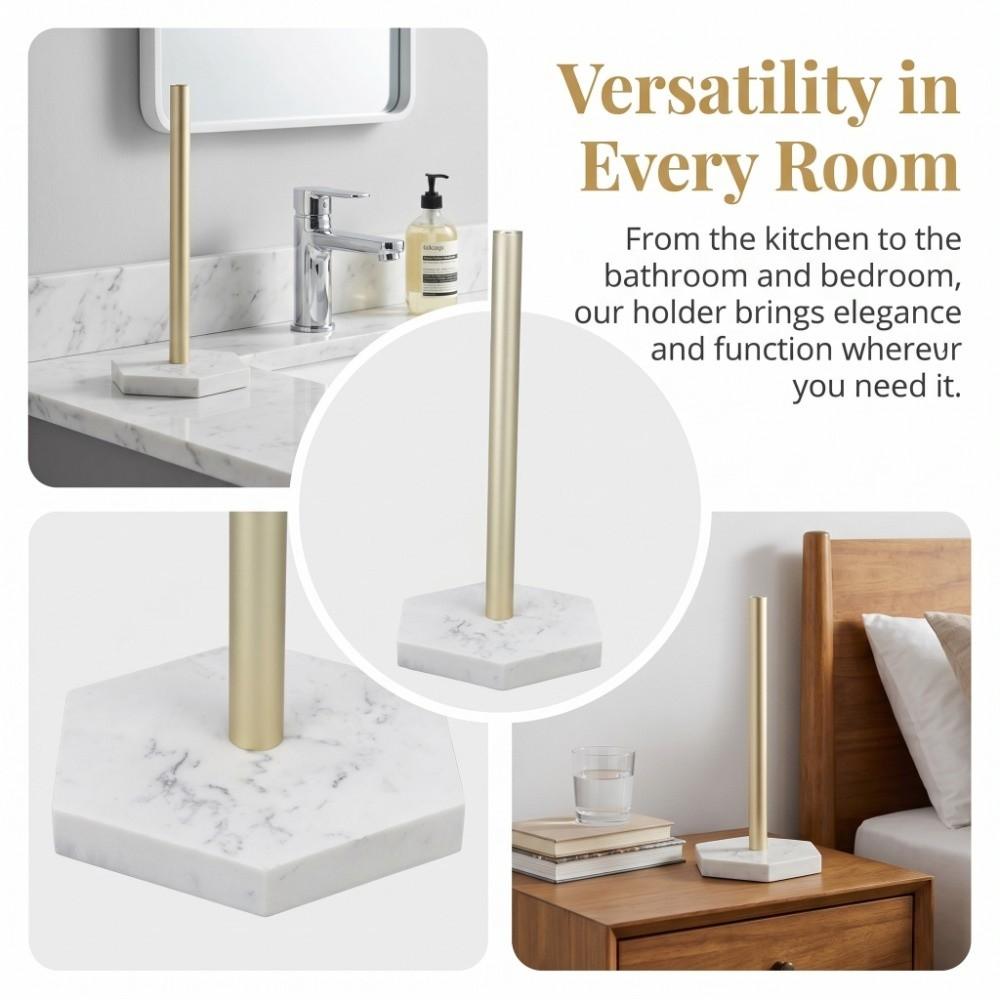 Gold Paper Towel Rack Simulation Marble Paper Hanger Rack  Home Dorm Office Restaurant