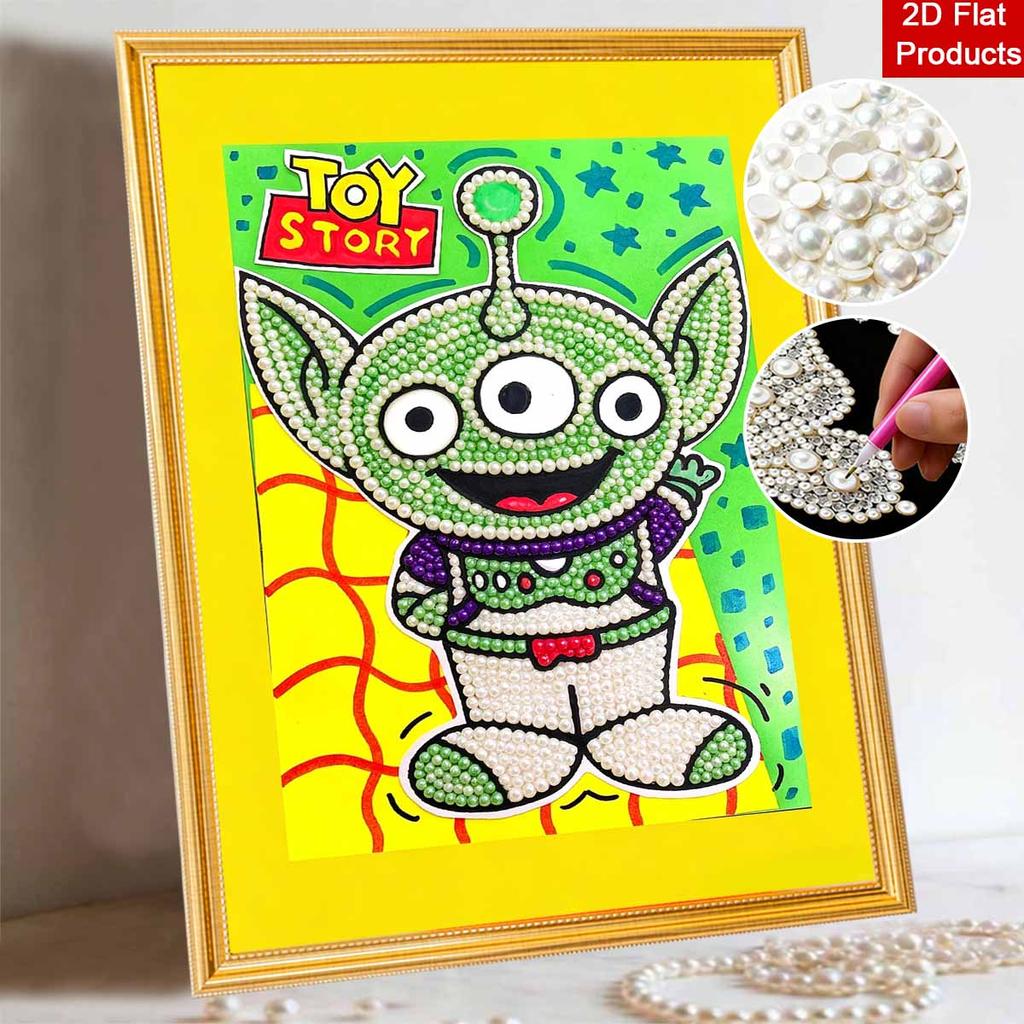 Disney Pearl Painting Toy Story Three Eyes DIY Pearl Art Pearl Painting Kit Pearl Art Painting Wall Suitable for Home Office Decoration Handmade Gifts