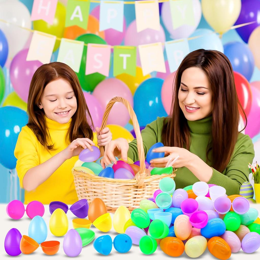 DIY 12Pcs Empty Plastic Eggs: Craft Base for Art Projects, Colorful Packaging Box, Reusable Party Ornament, New Gift