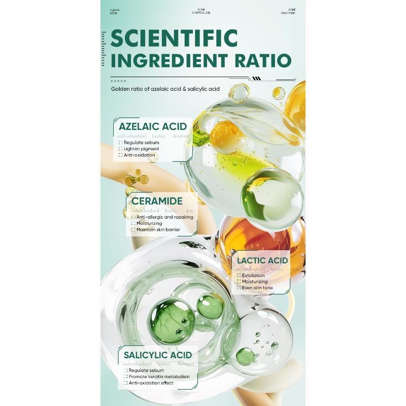 1 BALENÍ Gel s kyselinou salicylovou a azelaovou vybledne jizvy po akné, zmenšuje póry, odstraňuje akné a uzavírá ceramidové mléčné kyselinové akné krém