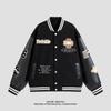 Spring Autumn Men Women Patchwork Baseball Couples Coats Harajuku High Street American Style Embroidery Flight Stand Collar softshell Jacket