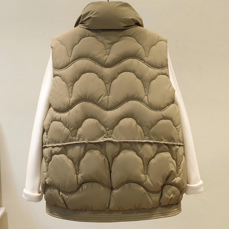 Fashion Winter Women's Warm Vest Outerwears Elegant Thick Sleeveless Parka Woman Short Coats
