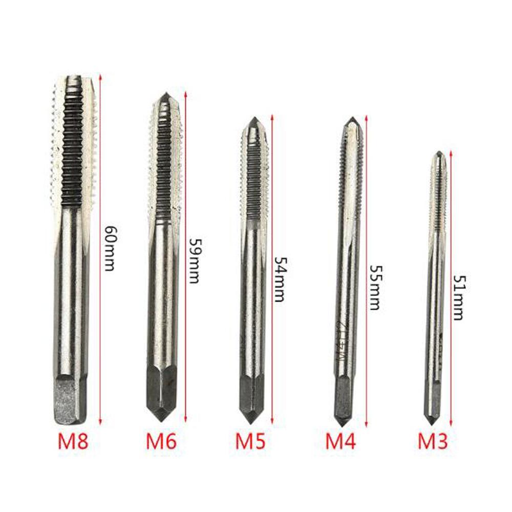 HSS Metric Tap Drill Set 5PCS for M3 M5 M6 M8 Machine Threading with Hexagon Handle for Auto Repair & Machinery Maintenance