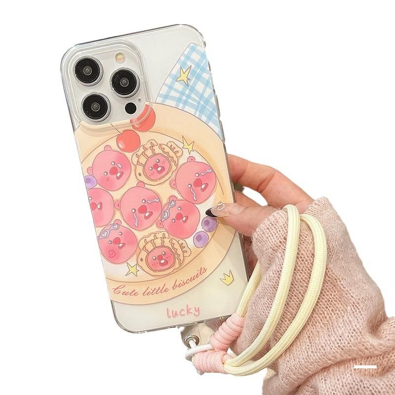 Small Biscuit Ruby Large Hole Shell Suitable for Apple 16promax Mobile Phone Case IPhone 15 Protective Case