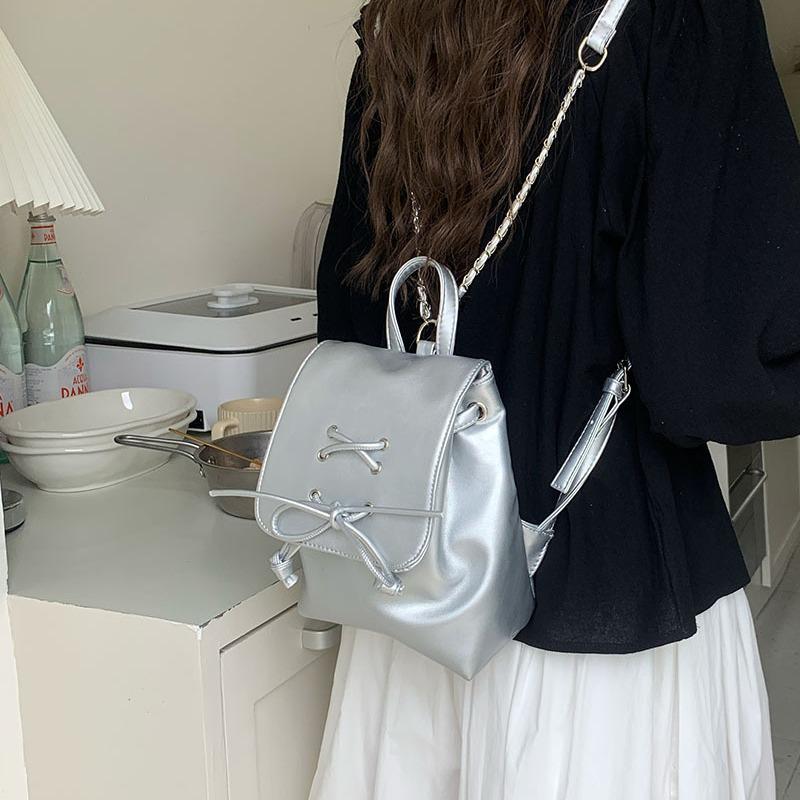 Ballet Style Bow Backpack Women's New Trendy Korean Backpack Cute Shoulder Bag Shoulder Bag School Bag