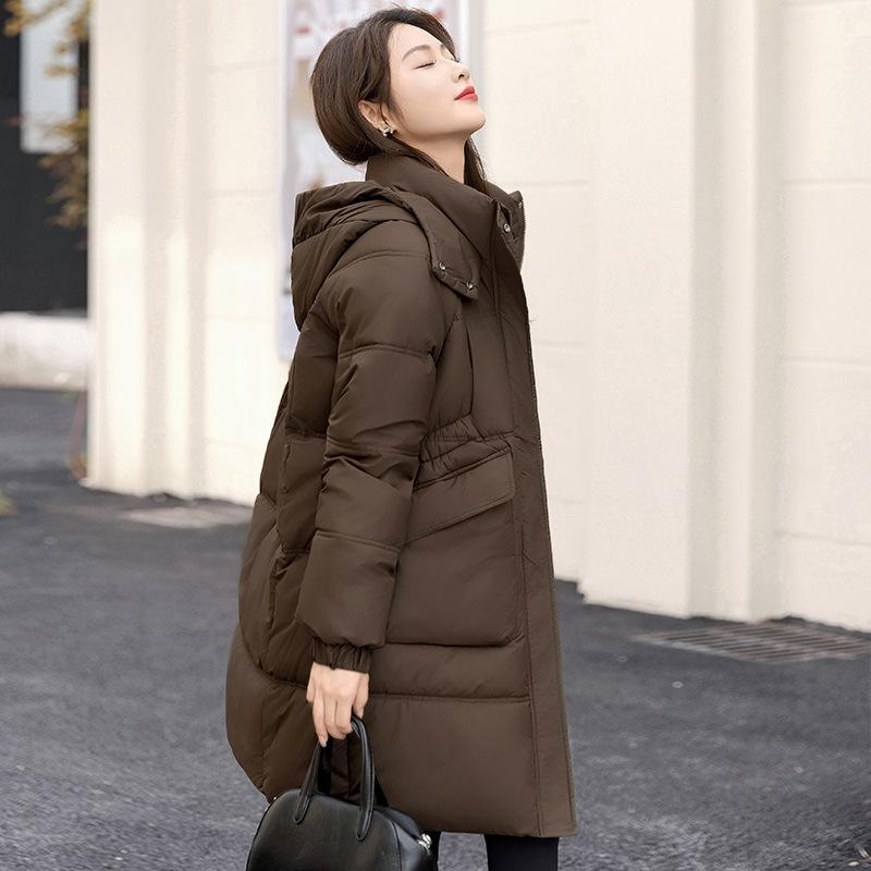 

Зимнее пальто из хлопка нового стиля, женское средней длины, большого размера, свободное, с приталенным силуэтом, пуховик из хлопка, куртка с хлопковой подкладкой XXL