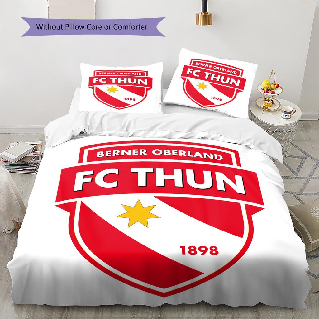 Biancheria da letto con motivo FC Thun Decorazione per la casa Regalo di compleanno (1 * copripiumino + 2 * federa, senza nucleo)
