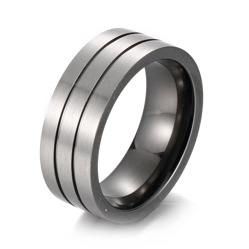 8mm Simple Stainless Steel Ring Men Party Jewelry 6