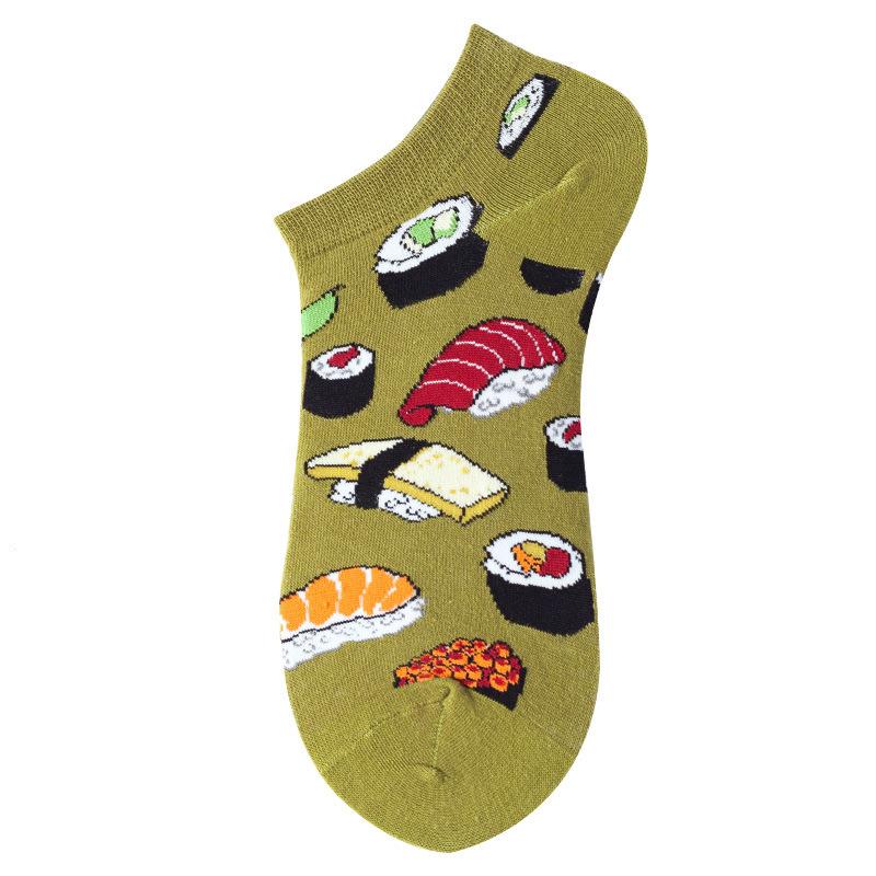 40 Style Fashion Colorful Short Socks Men Cotton Novelty Oil Painting Animals Food Avocado Casual Funny Ankle Sox